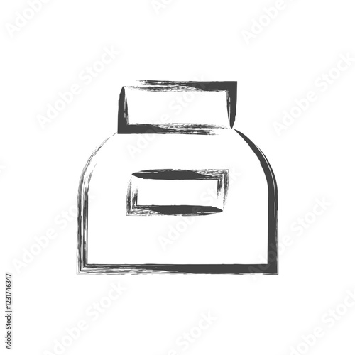 筆書き学校道具関連の単品アイコン　のり