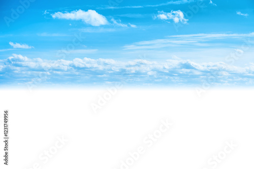 Canvas Print Blue sky and clouds background in PNG isolated on transparent background