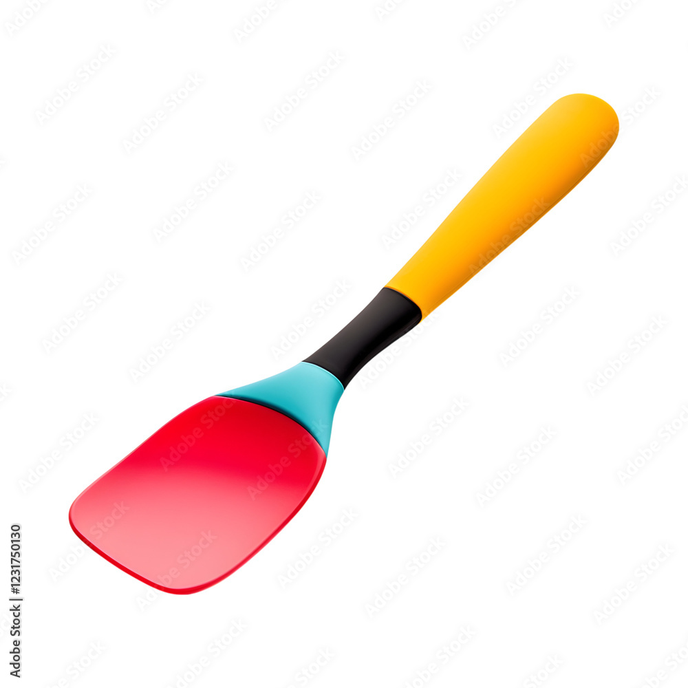 Sleek Silicone Spatula with Bold Ergonomic Design Isolated on Transparent Background Sleek Silicone Spatula with Bold Ergonomic Design Isolated on Transparent Background