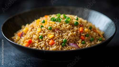 Vibrant Asian Fried Rice in a Wok photo