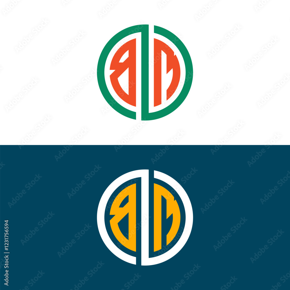 Fototapeta premium BM MB letter logo set design