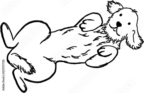 Dog. Domestic animal. Hand drawn vector isolated set. Playing 