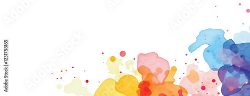 Holi colorful abstract liquid watercolor background with artistic, paint, splashes, grunge, splatter, texture, powder, Artwork for creative banner, card, template, effect, ink, blot design vector