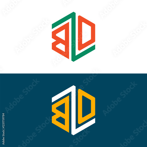 BQ QB letter logo set design