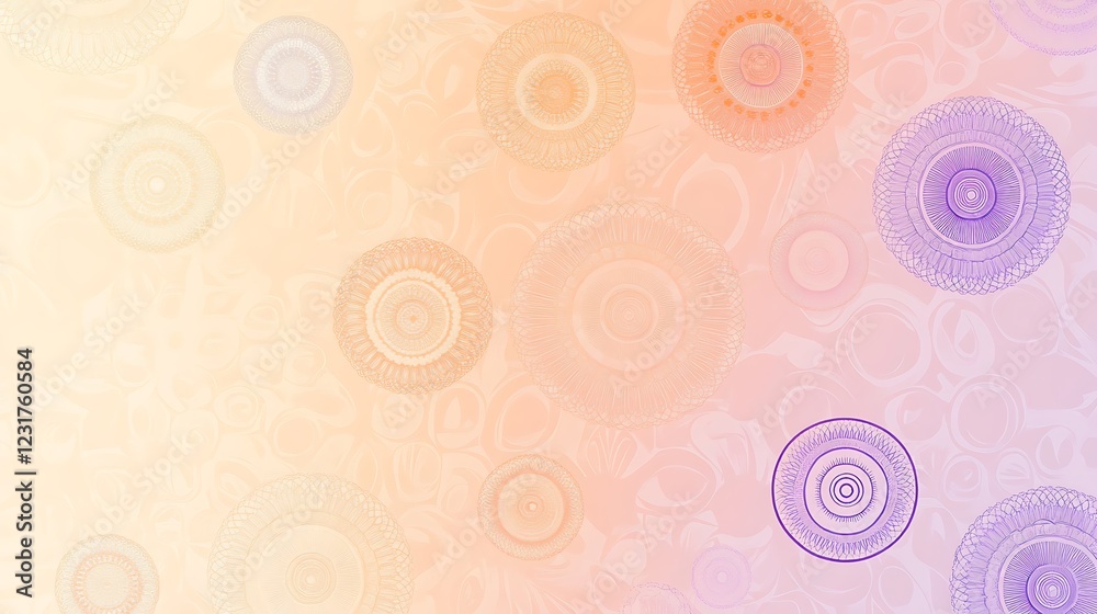 Pastel Mandala Designs On A Peach Background Pastel Mandala Designs On A Peach Background