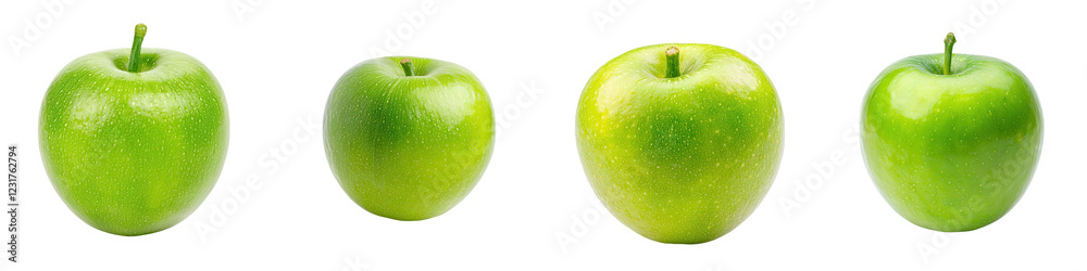 Freshly Picked Green Apples in Orchard Setting Freshly Picked Green Apples in Orchard Setting