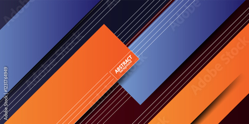 Abstract background in the form of bright paper cutouts with blue and orange rectangular patterns with a combination of soft gradient colors on the background. Vector Eps10