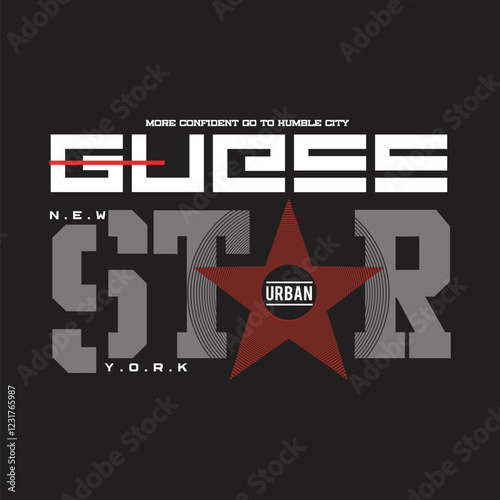 guess star design typography vector illustration
