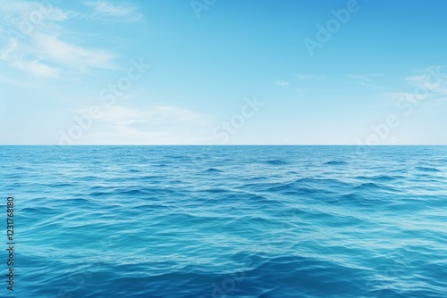 Wallpaper Mural Scenic view of calm ocean reflecting blue sky with few clouds on sunny day Torontodigital.ca