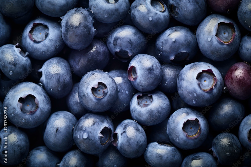 Close up of blueberries creating a vibrant backdrop, emphasizing freshness and natural beauty Close up of blueberries creating a vibrant backdrop, emphasizing freshness and natural beauty