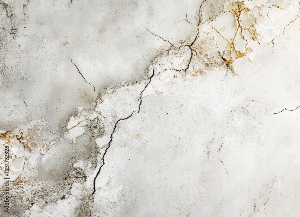 Fototapeta premium A cracked and weathered stone wall with a white background
