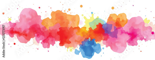 Holi colorful abstract liquid watercolor background with artistic, paint, splashes, grunge, splatter, texture, powder, Artwork for creative banner, card, template, effect, ink, blot design vector
