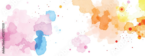 Holi colorful abstract liquid watercolor background with artistic, paint, splashes, grunge, splatter, texture, powder, Artwork for creative banner, card, template, effect, ink, blot design vector