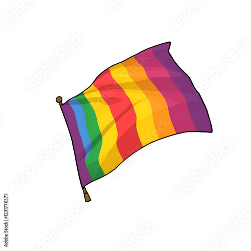 Illustration of a Demiromantic Pride flag blowing in the wind. photo