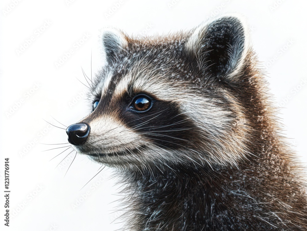 Adorable young raccoon portrait studio setting animal photography bright background close-up view nature concept Adorable young raccoon portrait studio setting animal photography bright background close-up view nature concept