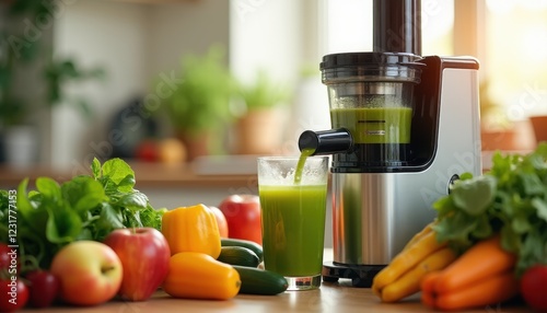Fresh Green Juice Recipe Healthy Lifestyle with Vegetables and Fruits