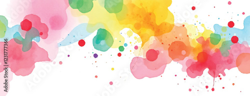 Holi colorful abstract liquid watercolor background with artistic, paint, splashes, grunge, splatter, texture, powder, Artwork for creative banner, card, template, effect, ink, blot design vector