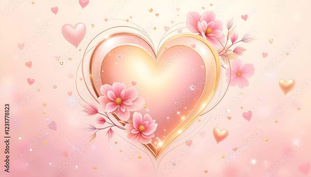 Peach Heart Background Peach Heart Background