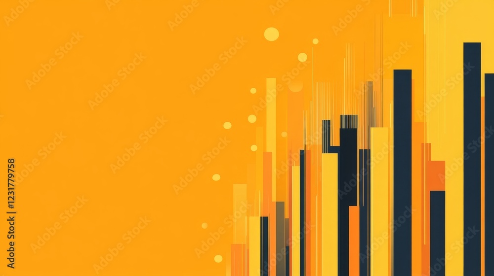 Abstract Cityscape in Vibrant Yellow and Orange Hues Abstract Cityscape in Vibrant Yellow and Orange Hues