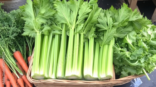 a basket of organic celery
