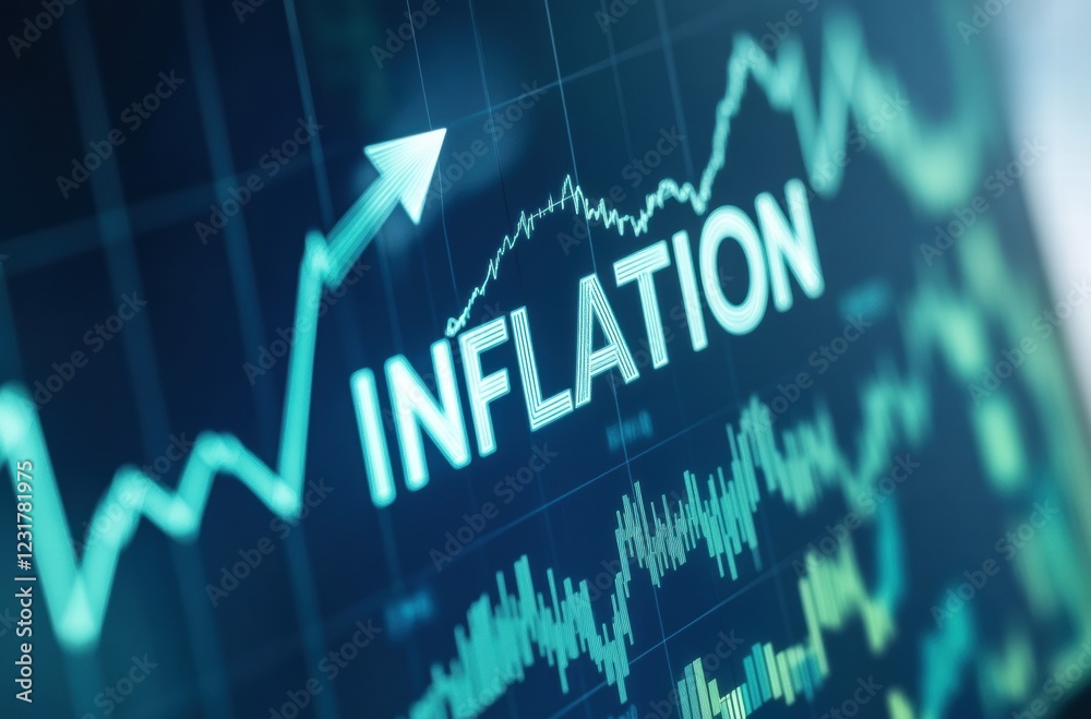 Fototapeta premium A graph with a green arrow pointing upward