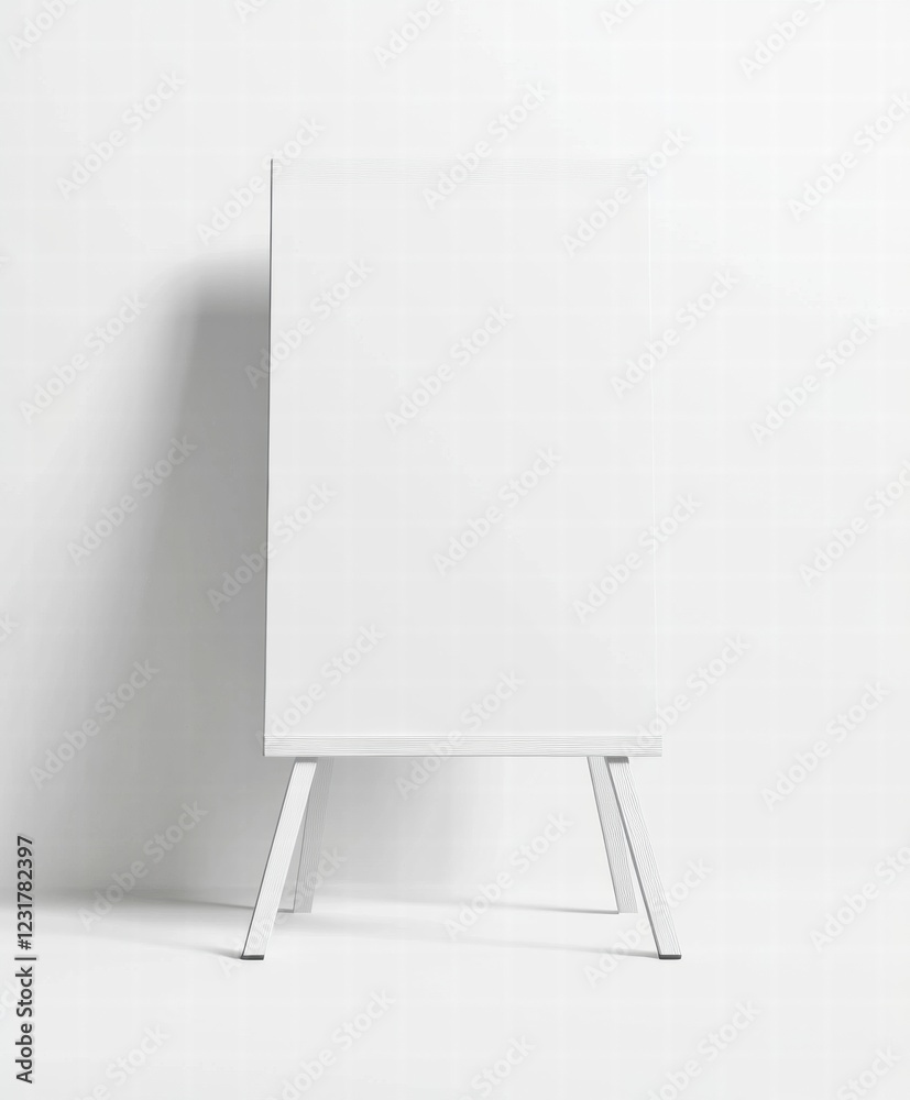 A white board is standing on a white background A white board is standing on a white background