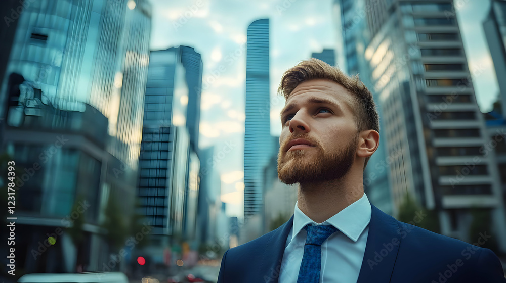 Photo - Businessman Ambition in Cityscape Success Aspiration Photo - Businessman Ambition in Cityscape Success Aspiration