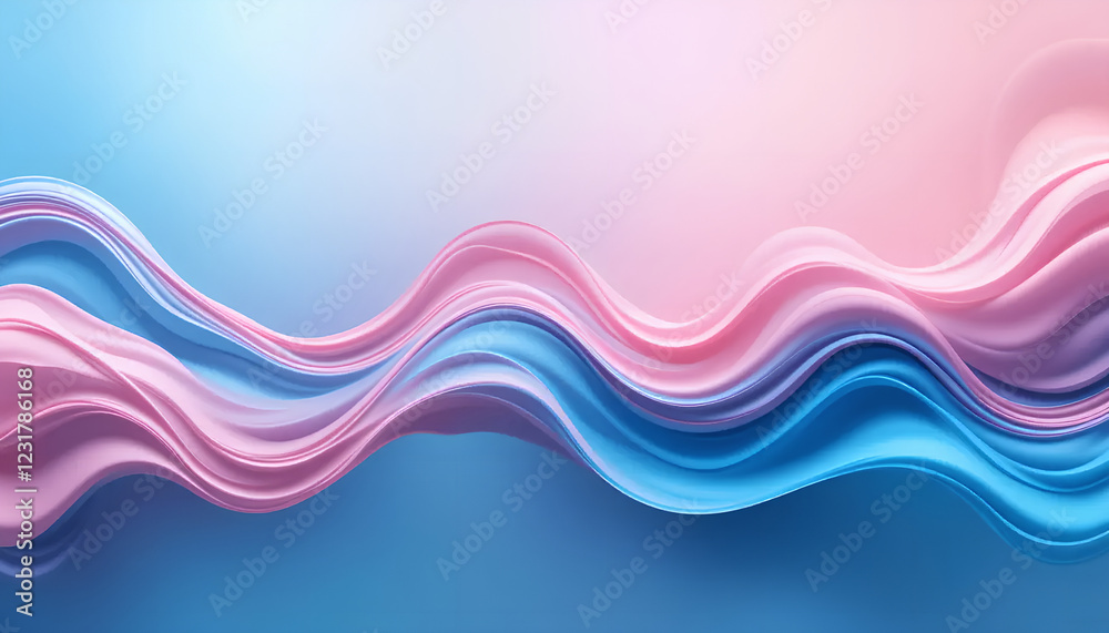 Abstract Digital Art: Pink and Blue Wavy Lines on Gradient Background Abstract Digital Art: Pink and Blue Wavy Lines on Gradient Background