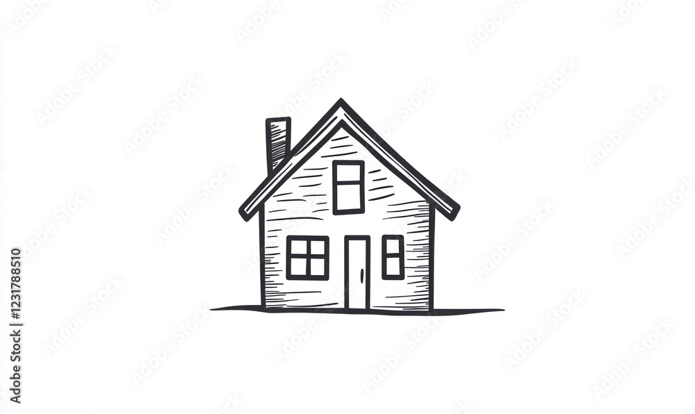 Hand Drawn Sketch Of A Simple House Hand Drawn Sketch Of A Simple House