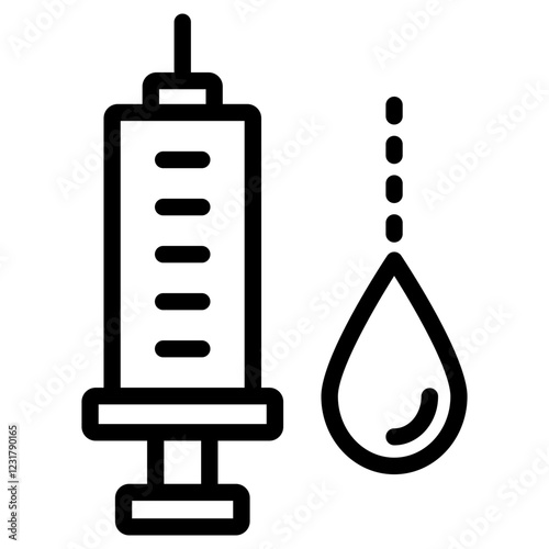 주사기와 피 검사 아이콘