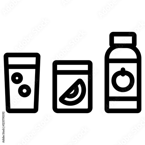 음료수 병과 주스 잔 아이콘