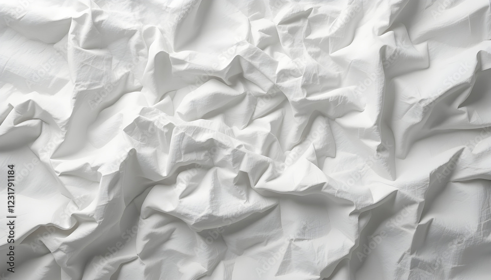 Abstract close-up of crumpled white fabric. Abstract close-up of crumpled white fabric.