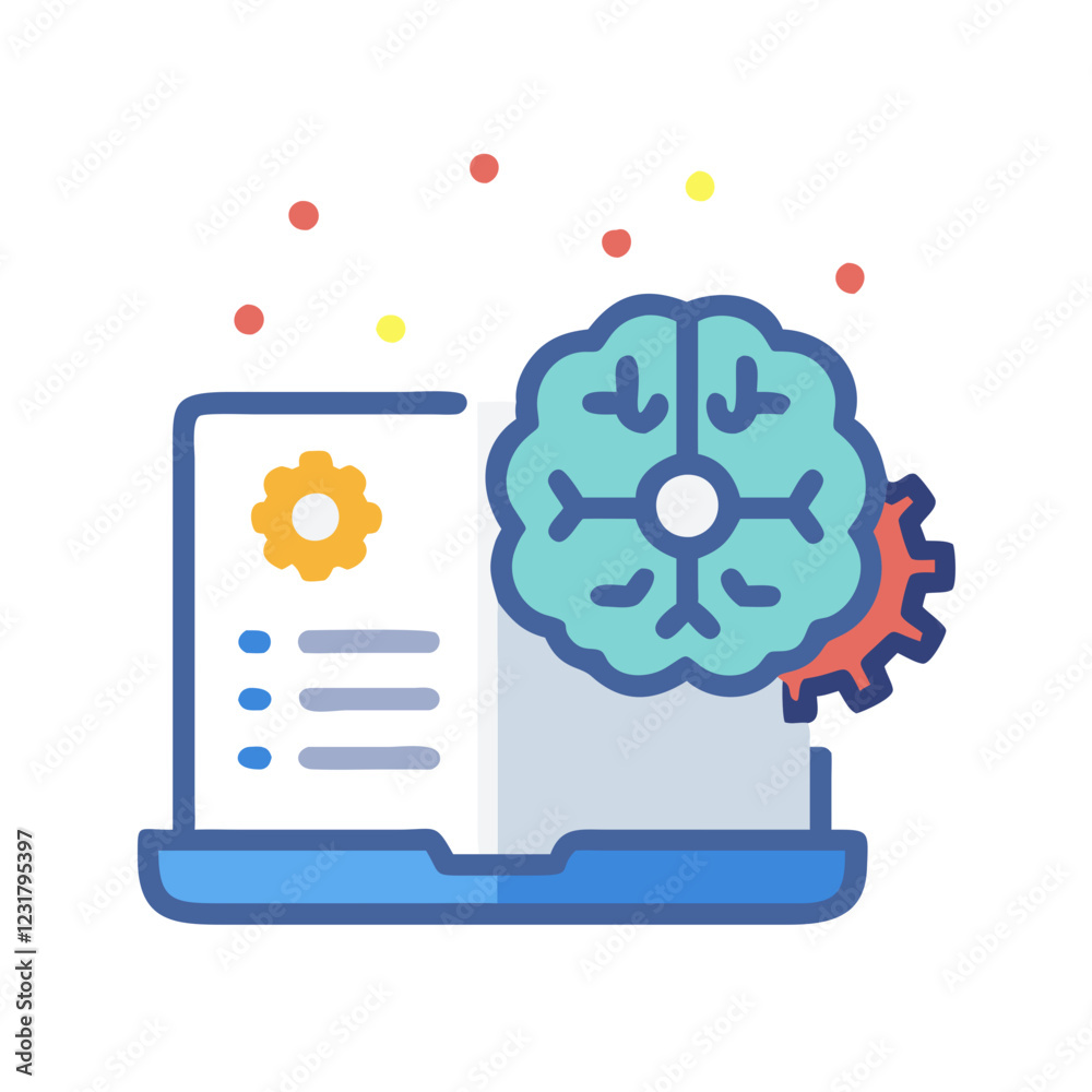 Machine Learning Icon Vector Illustration Neural Networks AI Digital Design Machine Learning Icon Vector Illustration Neural Networks AI Digital Design