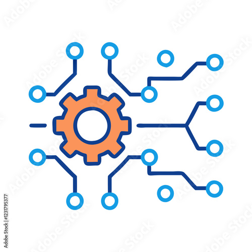 Machine Learning Icon Vector Illustration AI Technology Data Science Graphics