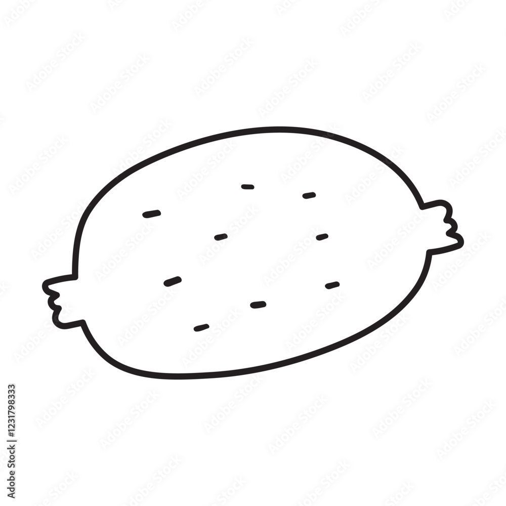Kiwi. Outline isolated icon. Vector illustration on white background. Kiwi. Outline isolated icon. Vector illustration on white background.
