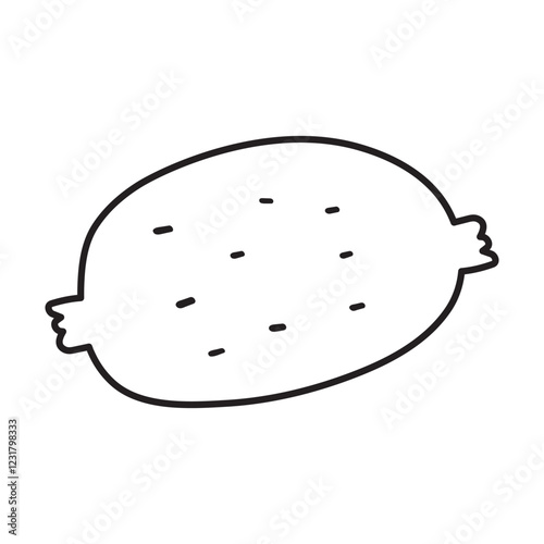 Kiwi. Outline isolated icon. Vector illustration on white background.