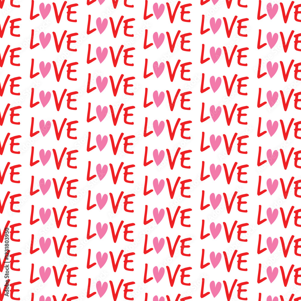 pattern with red and white letters pattern with red and white letters