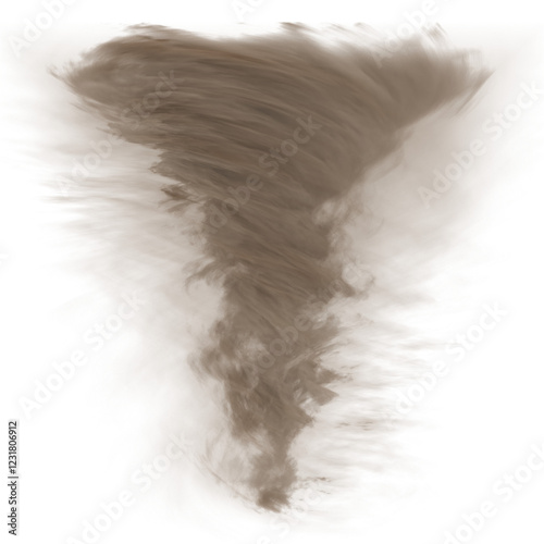 Beige dust devil swirling desert sandstorm, arid landscape background, weather graphic