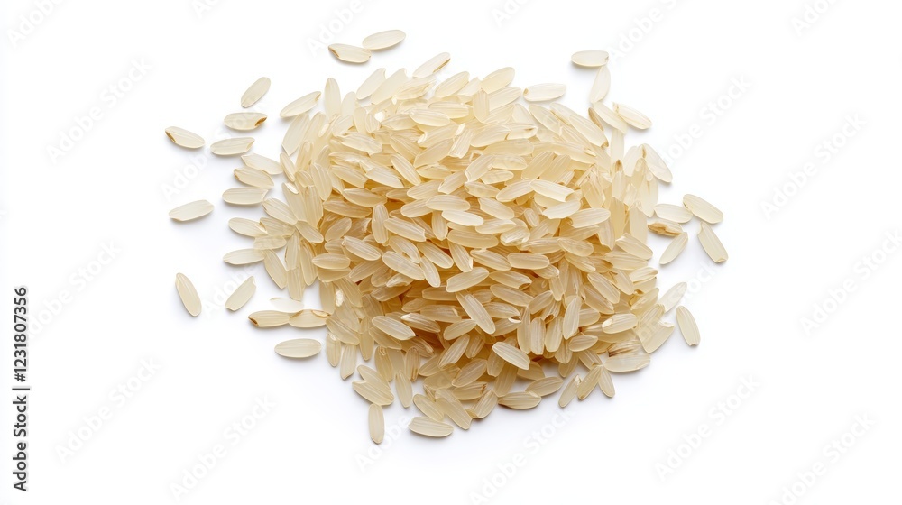 Heap of Brown Rice Grains Isolated on White Background Top View High Resolution Food Ph Heap of Brown Rice Grains Isolated on White Background Top View High Resolution Food Ph