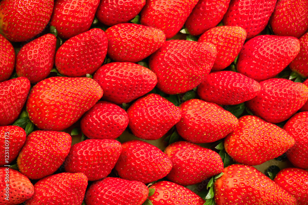 Strawberry, fresh ripe strawberries background close-up. Organic Vegetarian healthy food backdrop, macro shot. Top view, flat lay Strawberry, fresh ripe strawberries background close-up. Organic Vegetarian healthy food backdrop, macro shot. Top view, flat lay