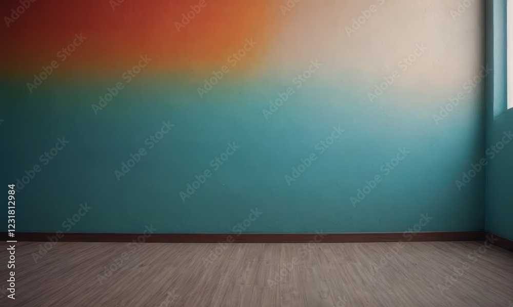 Cement wall and floor for copy space, vibrant, Colorful gradient splash Cement wall and floor for copy space, vibrant, Colorful gradient splash