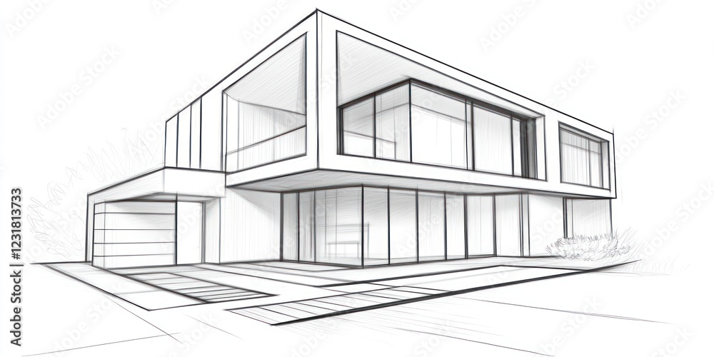 Architectural Sketch Modern House Design Plan Architectural Sketch Modern House Design Plan