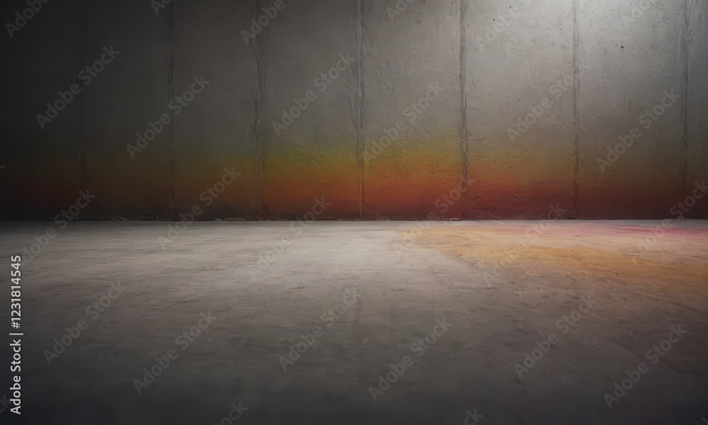 Cement wall and floor for copy space, vibrant, Colorful gradient splash Cement wall and floor for copy space, vibrant, Colorful gradient splash