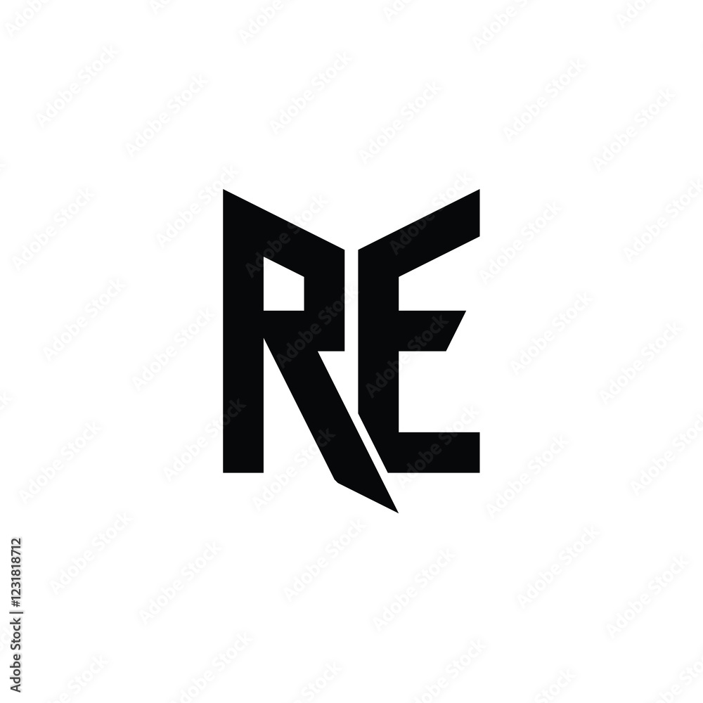 RE monogram logo design letter text name symbol monochrome logotype alphabet character simple logo RE monogram logo design letter text name symbol monochrome logotype alphabet character simple logo