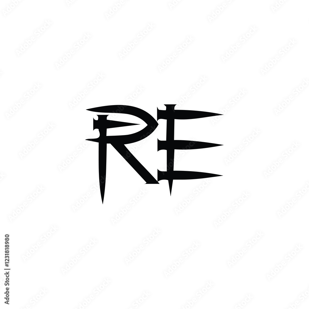 RE monogram logo design letter text name symbol monochrome logotype alphabet character simple logo RE monogram logo design letter text name symbol monochrome logotype alphabet character simple logo