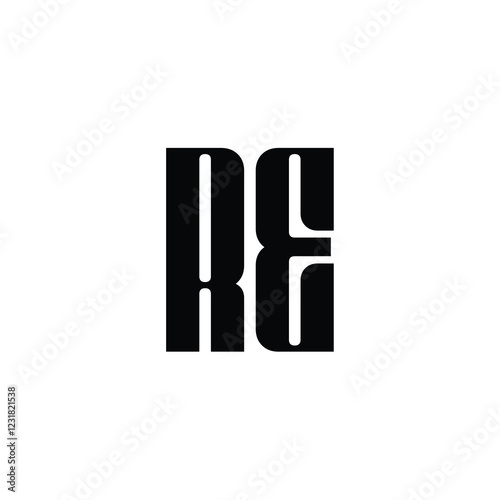 RE monogram logo design letter text name symbol monochrome logotype alphabet character simple logo