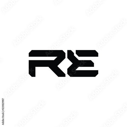 RE monogram logo design letter text name symbol monochrome logotype alphabet character simple logo