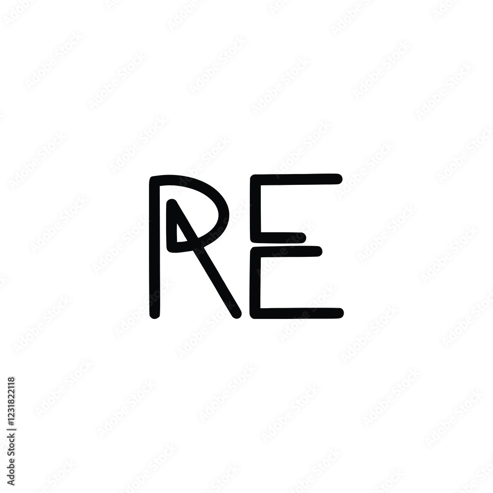 RE monogram logo design letter text name symbol monochrome logotype alphabet character simple logo RE monogram logo design letter text name symbol monochrome logotype alphabet character simple logo