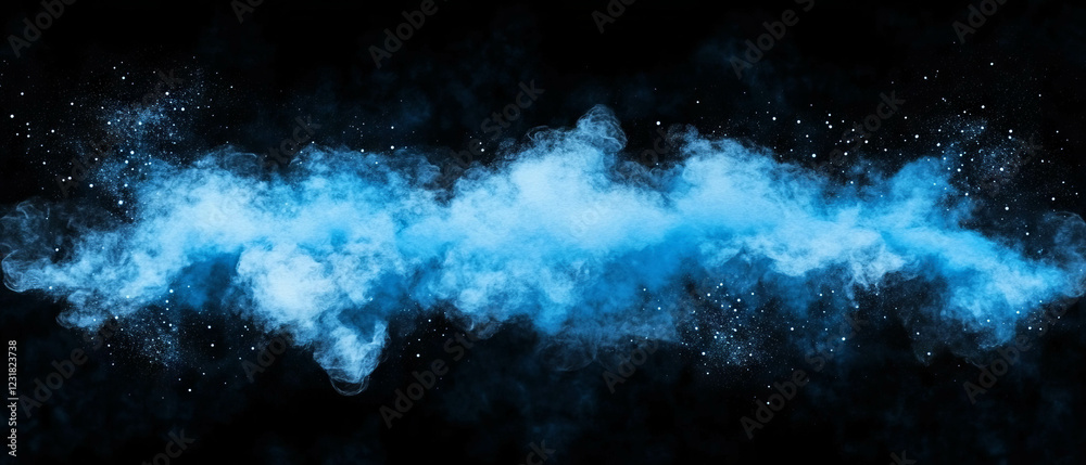 Fototapeta premium Soft blue watercolor texture blending with dark background for artistic expression