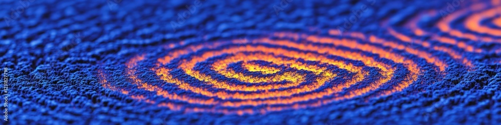 Fototapeta premium Vibrant swirling, geometric pattern. Abstract texture background made using generative technology.